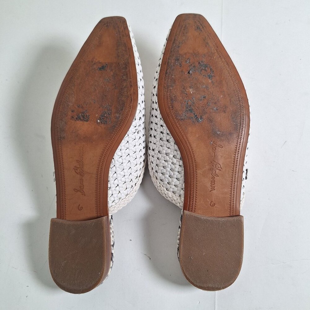 Sam Edelman Elva Woven leather Mules White size 6 - Picture 2 of 5